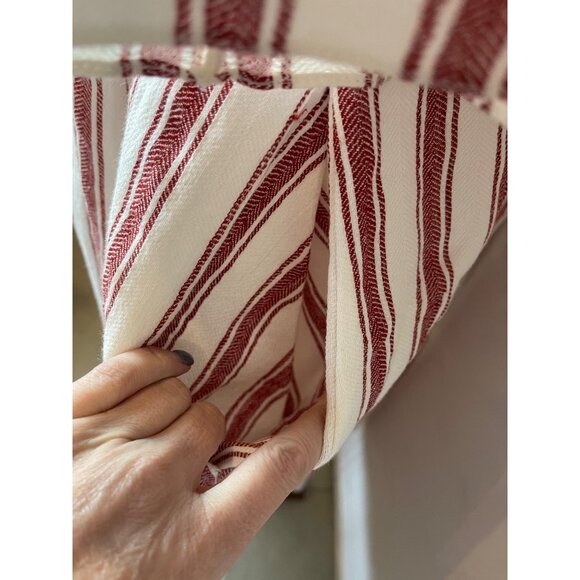 Three Graces London Red & White Striped Linen Open Back Georgianna Midi Dress 6 - Picture 6 of 11